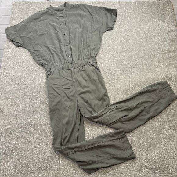 Lululemon Perfectly Poised Jumpsuit Grey Sage Green Cupro Fabric Sz 6 Utility - Picture 6 of 11